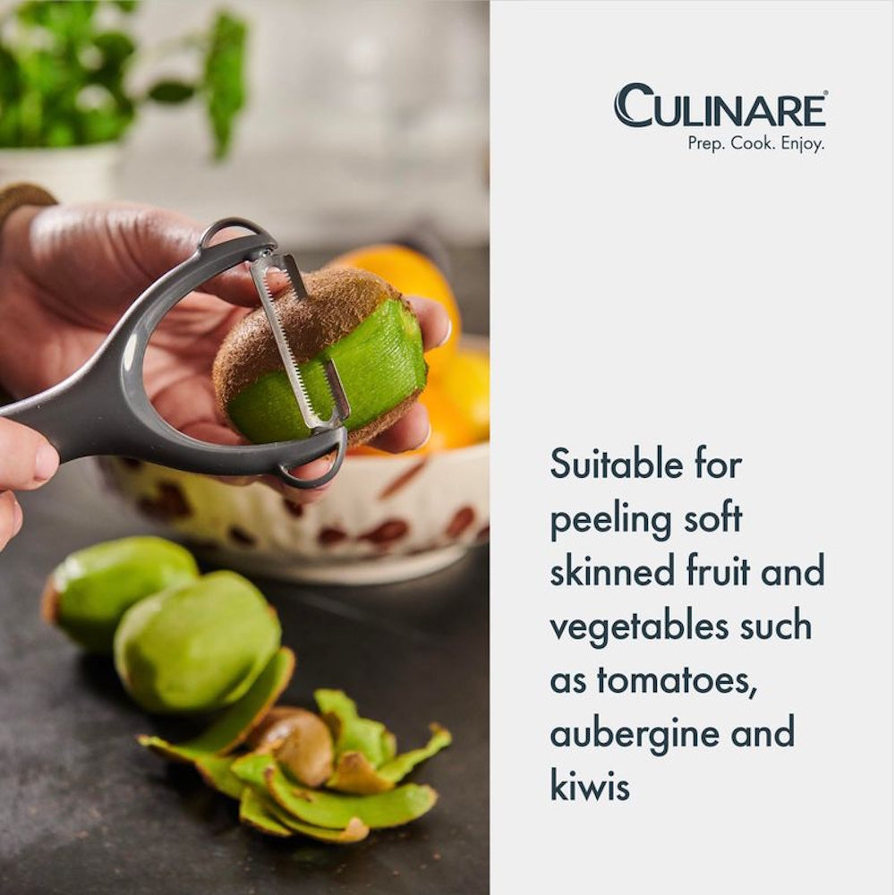 Culinare Safety Peeler Serrated Grey - C240204 Peelers & Corers DK Household Brands Ltd (AIS) Brand_Culinare CarlR Collections_Peelers and Corers Culinare Kitchen Kitchen Equipment Kitchen Essential Kitchen Tools & Utensils Kitchenware Peelers & Corers Product Type_Peelers & Corers