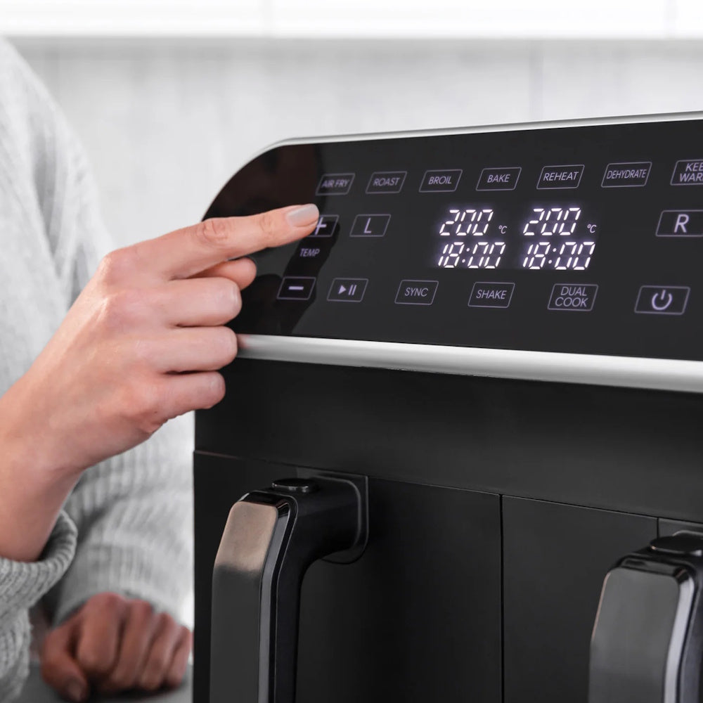Statesman Digital Dual Air Fryer 8L (Part No: SKAF08017BK) Air Fryers Bluestem Group Brand_Statesman CarlR Collections_Cooking Appliances Cooking cooking & baking Cooking Appliances Kitchen Kitchen & Dining Kitchen Appliances Kitchenware Product Type_Air Fryers Save on Cooking Statesman Sundry Electric Cooking