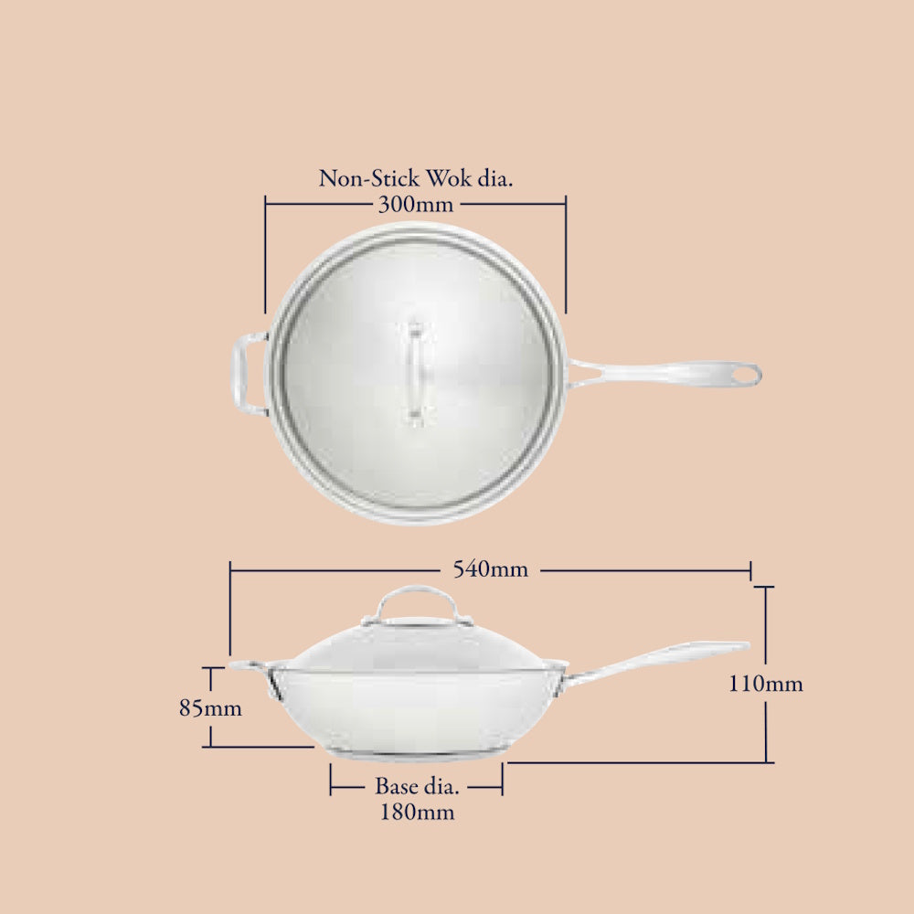 Stellar Profile Wok 30cm - S778 Woks Horwood Homewares Ltd (AIS) Brand_Stellar CarlR Collections_Frypans Grills and Woks Cookware Cookware & Bakeware Frypans Grillpans & Woks Grillpans & Woks International Cookware Kitchen Product Type_Woks Stellar