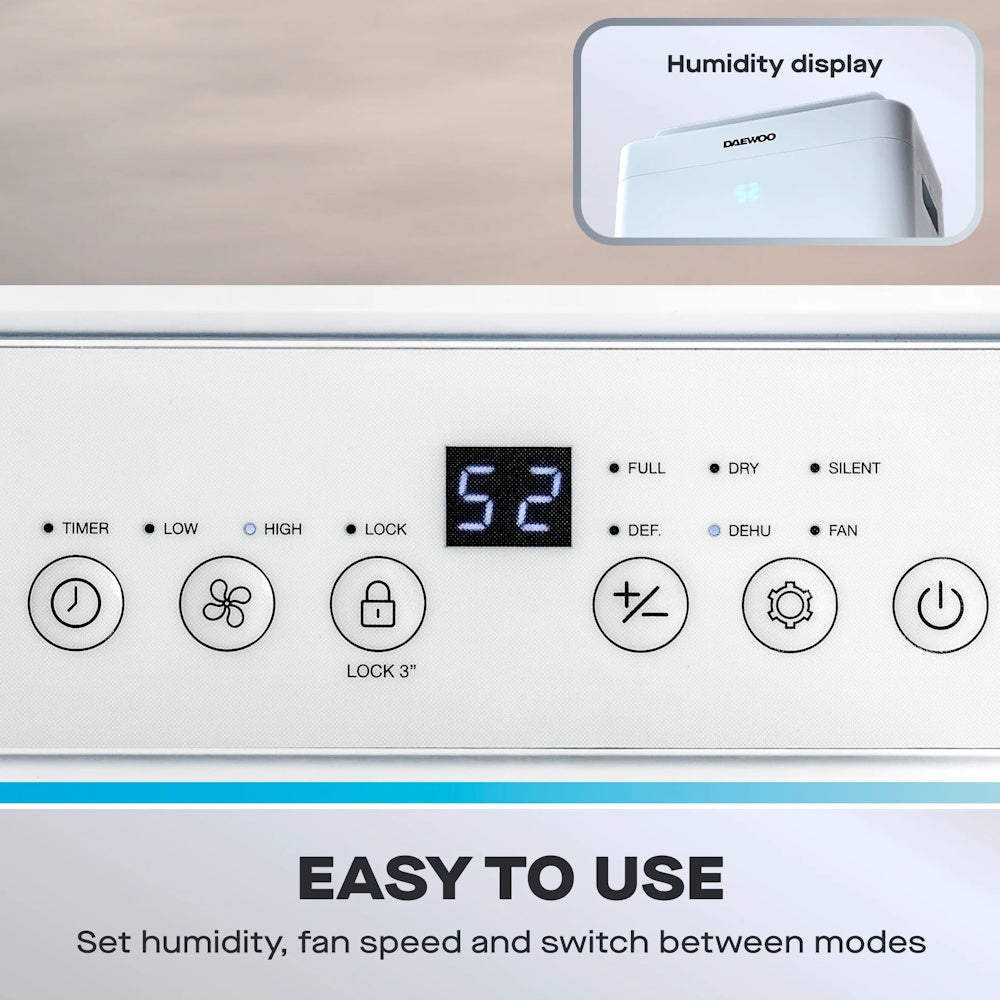 Daewoo Dehumidifier 12 Litre With Air Purifier – COL1670GE