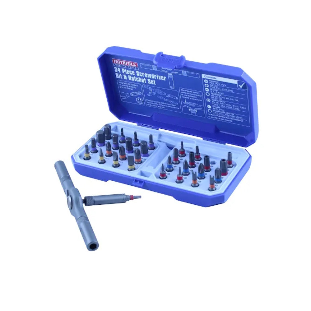 Faithfull Multi-Palm Ratchet Driver Set 34 Piece – XMS26PALM
