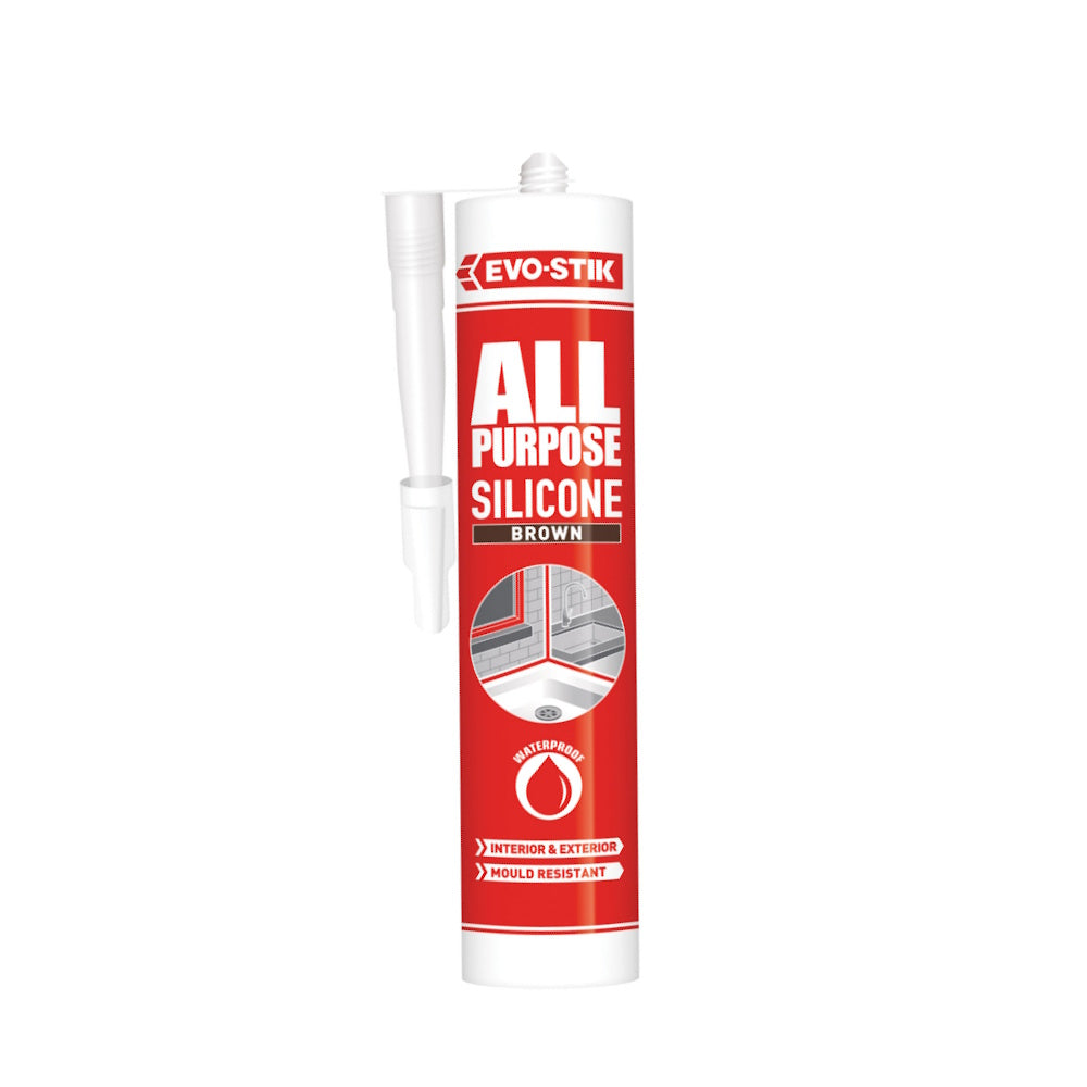 AP Flexible Silicone Sealant Brown (Part No: 30613610) Sealants Bostik Ltd (NMBS) Brand_Evo-Stik CarlR Collections_Fillers / Sealants DIY Evo-Stik Expert DIY Fillers & Sealants Product Type_Sealants