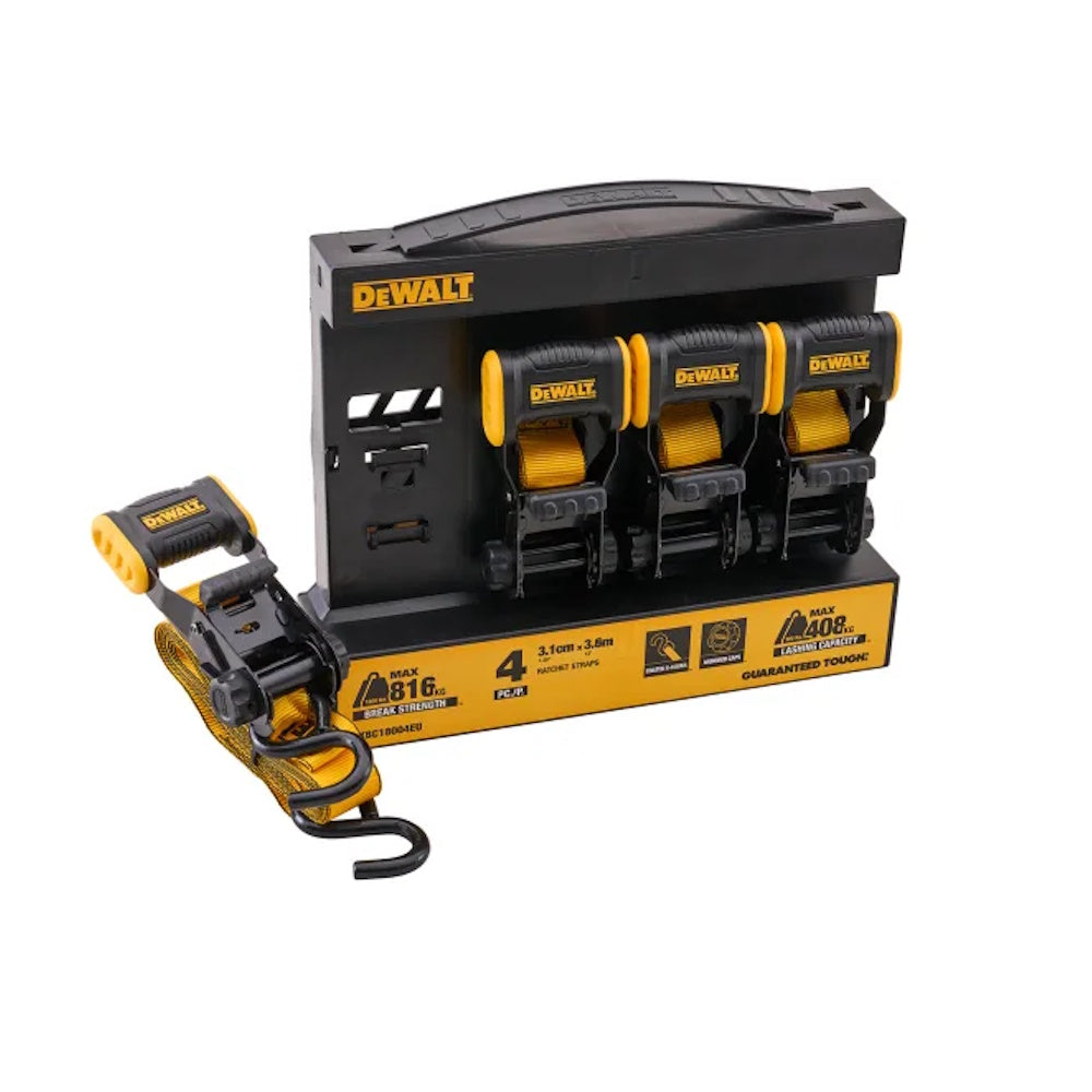 DeWalt 4 Piece Ratchet Strap Set 3.6m – XMS26RATCHET