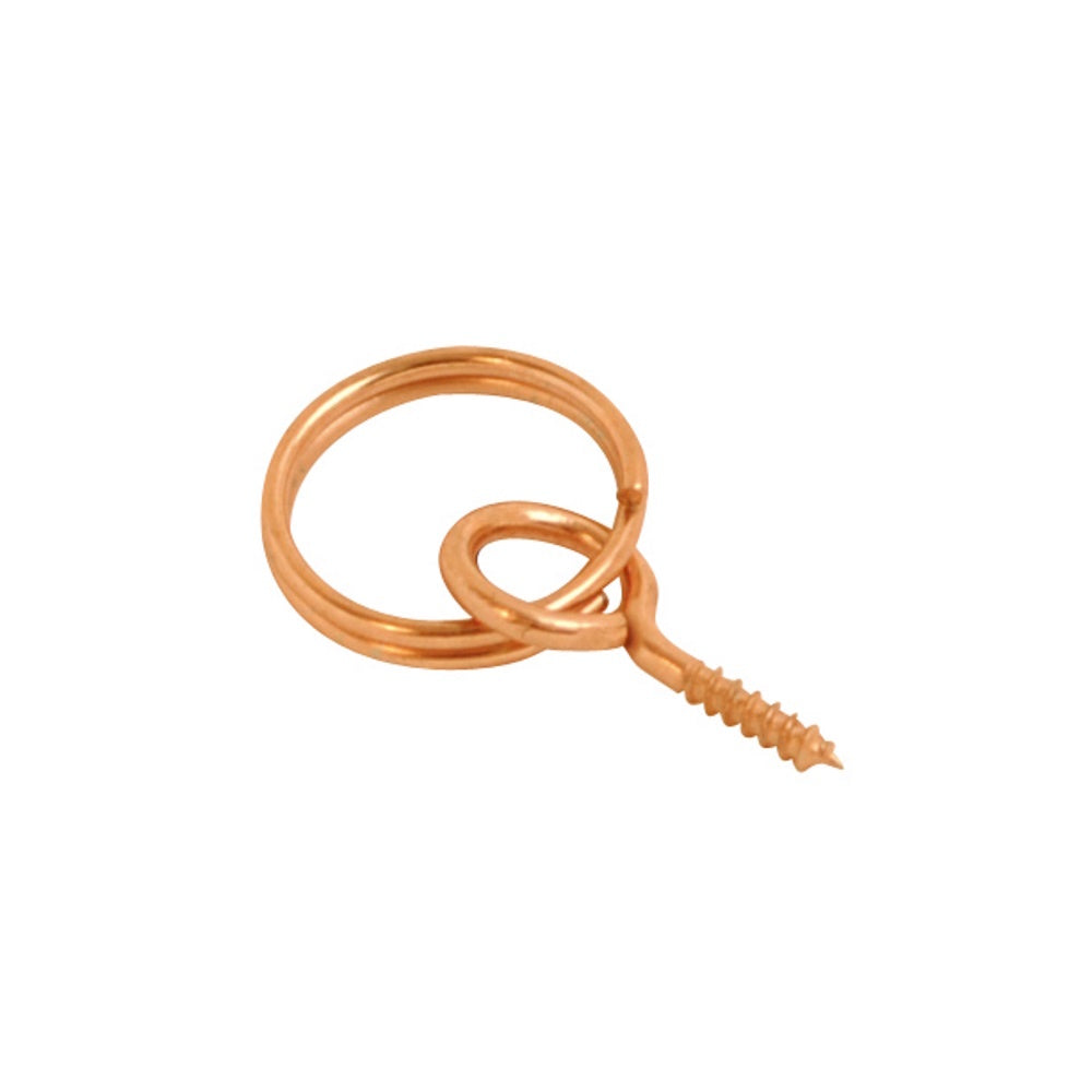 Coppered Screw Ring Small Pack of 4 - F1385 Ironmongery Merriway Brand_Merriway CarlR Collections_Picture Hanging Ironmongery Merriway More General Ironmongery Picture Hanger Picture Hanging Picture Hook Product Type_Picture Hanging Small Ironmongery