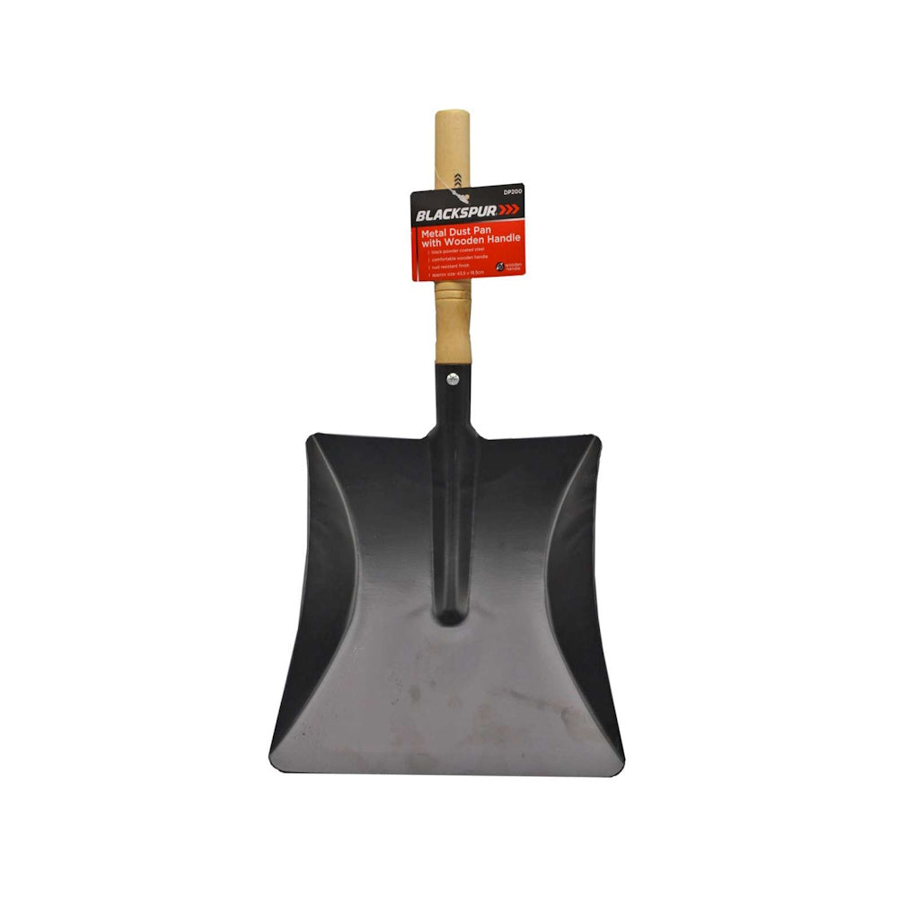 Metal Dust Pan with Wooden Handle - BB-DP200 Dustpan and Brush Sets Hamble Distribution Ltd Blackspur Brand_Blackspur CarlR DIY dustpan Expert DIY Product Type_Dustpan and Brush Sets