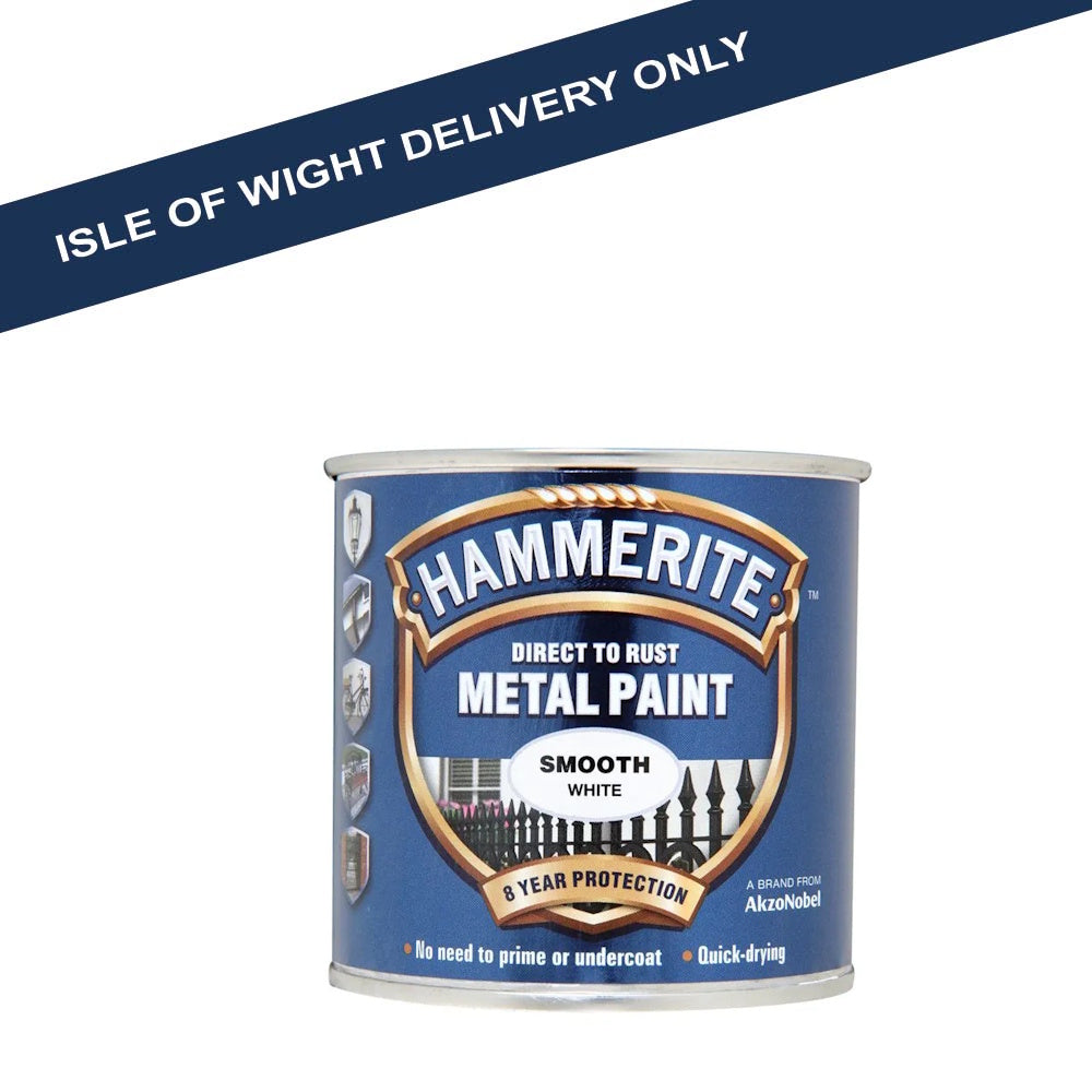 Hammerite Smooth Metal Paint White 250ml (Part No. 313276)