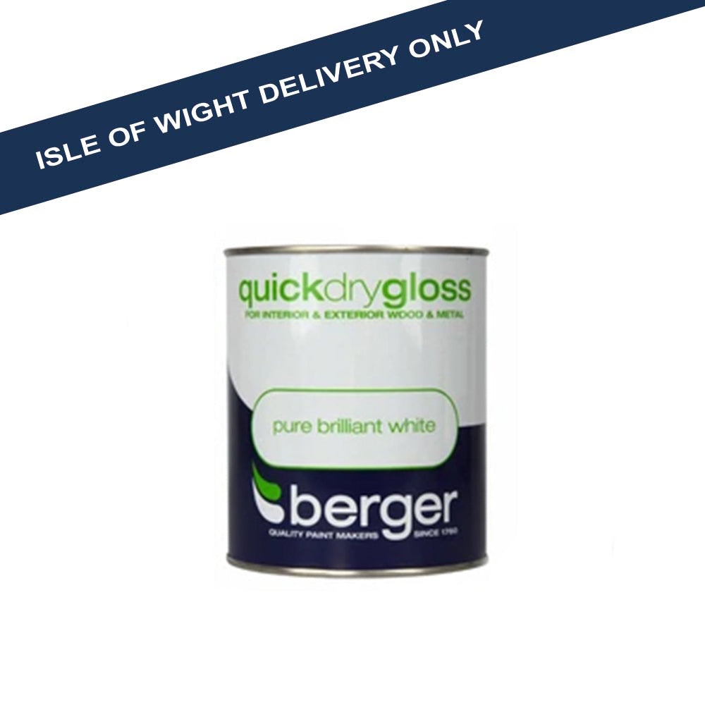 Berger Quick Dry Gloss Paint for Interior &amp; Exterior Wood & Metal – Pure Brilliant White 750ml Gloss Berger Berger Brand_Berger Gloss Paints Home Improvement Interior Wood Paints iowonly Not Google Product Type_Gloss Restricted