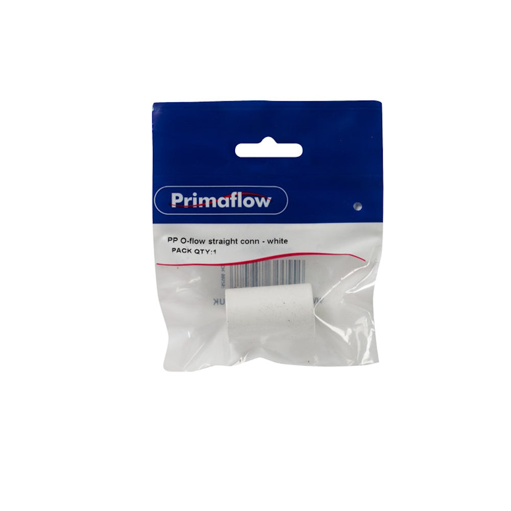 Primaflow O-Flow Straight Connector White - 90015001 Plumbing Primaflow Ltd (NMBS) CarlR Collections_Plumbing Fittings Connector Pipe Fitting Plumbing Plumbing Fittings Primaflow Straight Connector