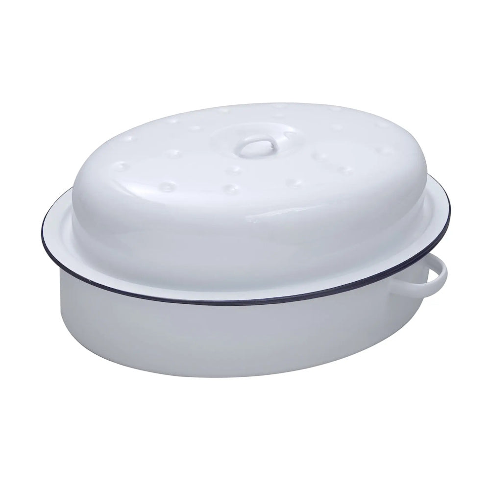 Falcon White Enamel Oval Roaster 26cm (Part No. 1961727)