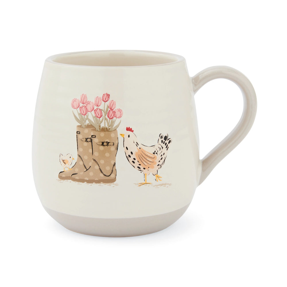 Cooksmart Hen House Belly Mug – Wellies & Hens (Part No: 2662) Single Mug City Look Imports Ltd (AIS) Brand_Cooksmart CarlR China Mug Collections_Mugs Cups and Saucers Cooksmart Dining & Tableware mug Mugs Mugs Cups & Saucers Product Type_Single Mugs Product Type_Sundry Tableware Sundry Tableware Tableware