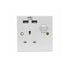 Daewoo Single Switched Socket 13A with 2 USB (Part No. ELA1286GE)