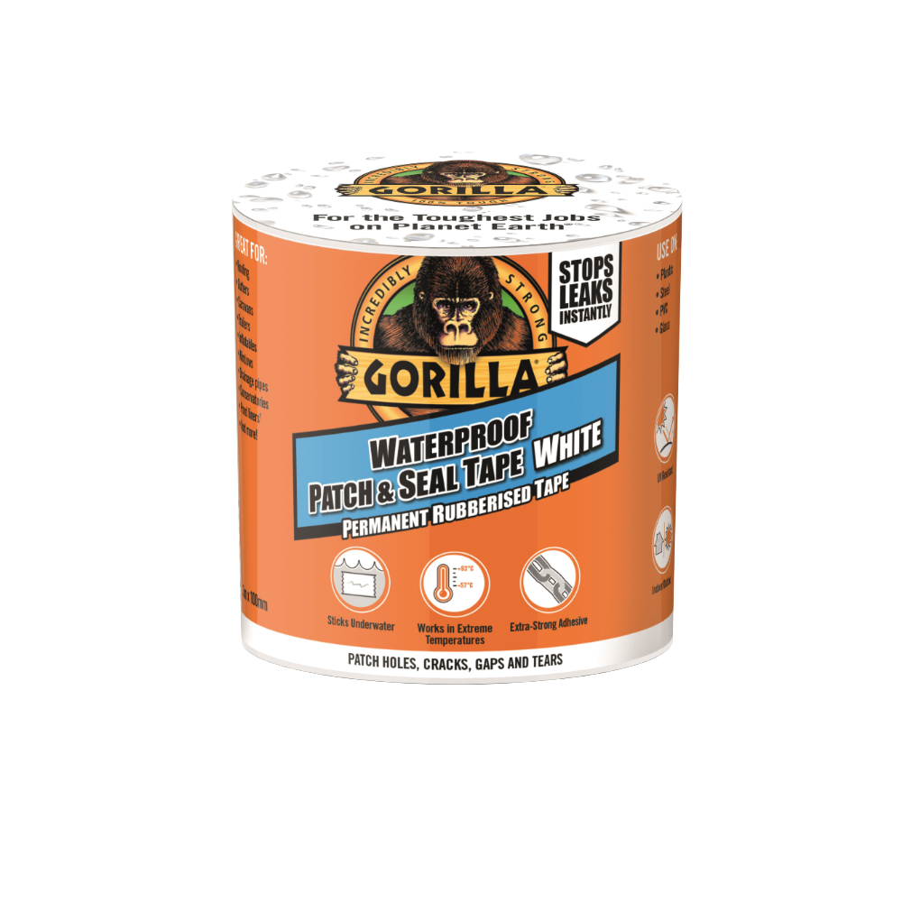 Gorilla Waterproof Patch & Seal Tape White 3m x 100mm (Part No: 3044741)
