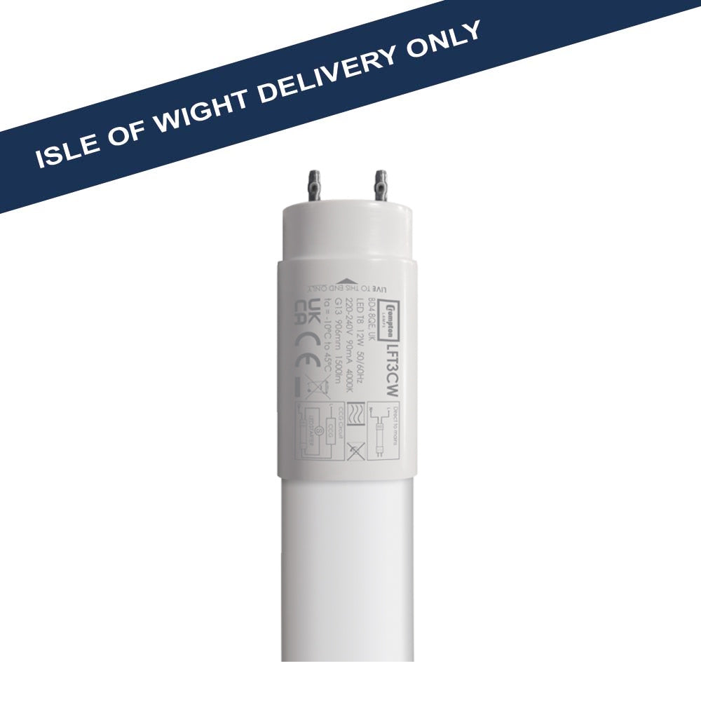 Crompton LED Tube T8 12W 3ft Cool White - LEDC4FT Light bulb Fairway Electrical Wholesale Ltd Brand_Crompton Collections_More Lighting iowonly LED Light Bulbs Lighting Lighting Tubes LIGHTING/BULBS Product by Type_LED Product Type_LED
