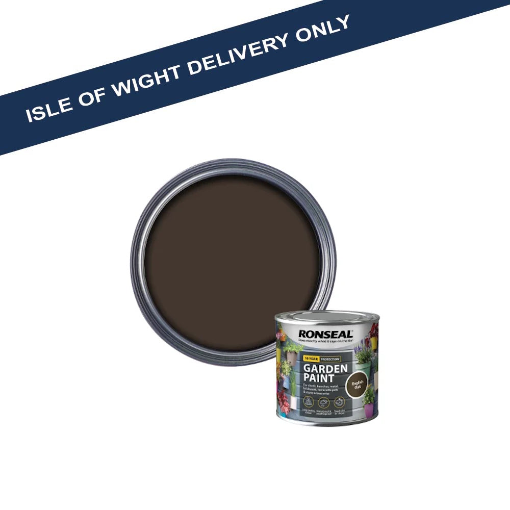 Ronseal Garden Paint 250ml – English Oak - RSLGPEO250 Outdoor Wood Paints Toolbank Ltd (NMBS) Brand_Ronseal CarlR Collections_Exterior Paints Collections_Specialist Paints Exterior Paints Garden Gardening iowonly Product Type_Outdoor Wood Paints Ronseal Specialist Paints