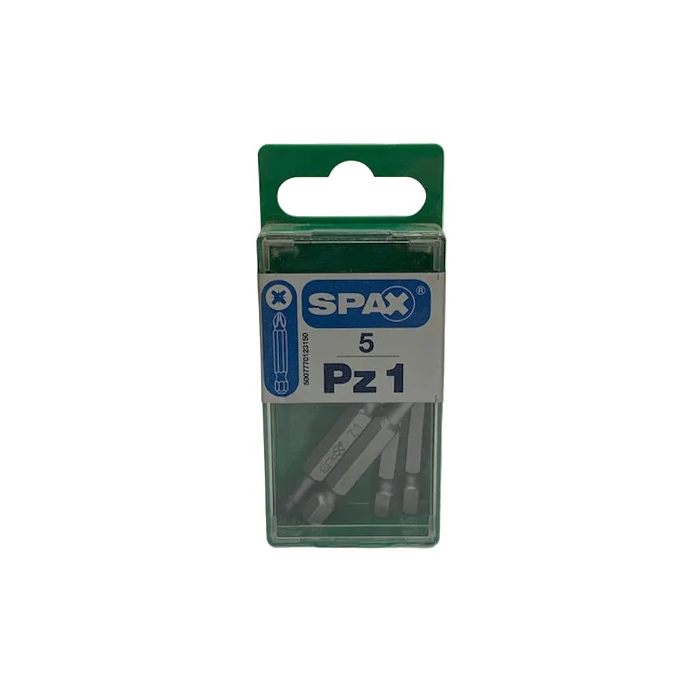SPAX DIY Bits Box 5 No1 Pozi 50mm - 5007770123150 Screwdriver Bits Spax UK Ltd (NMBS) Bits CarlR DIY Drill Bits Expert DIY Product Type_Screwdriver Bits Screwdriver bits spax