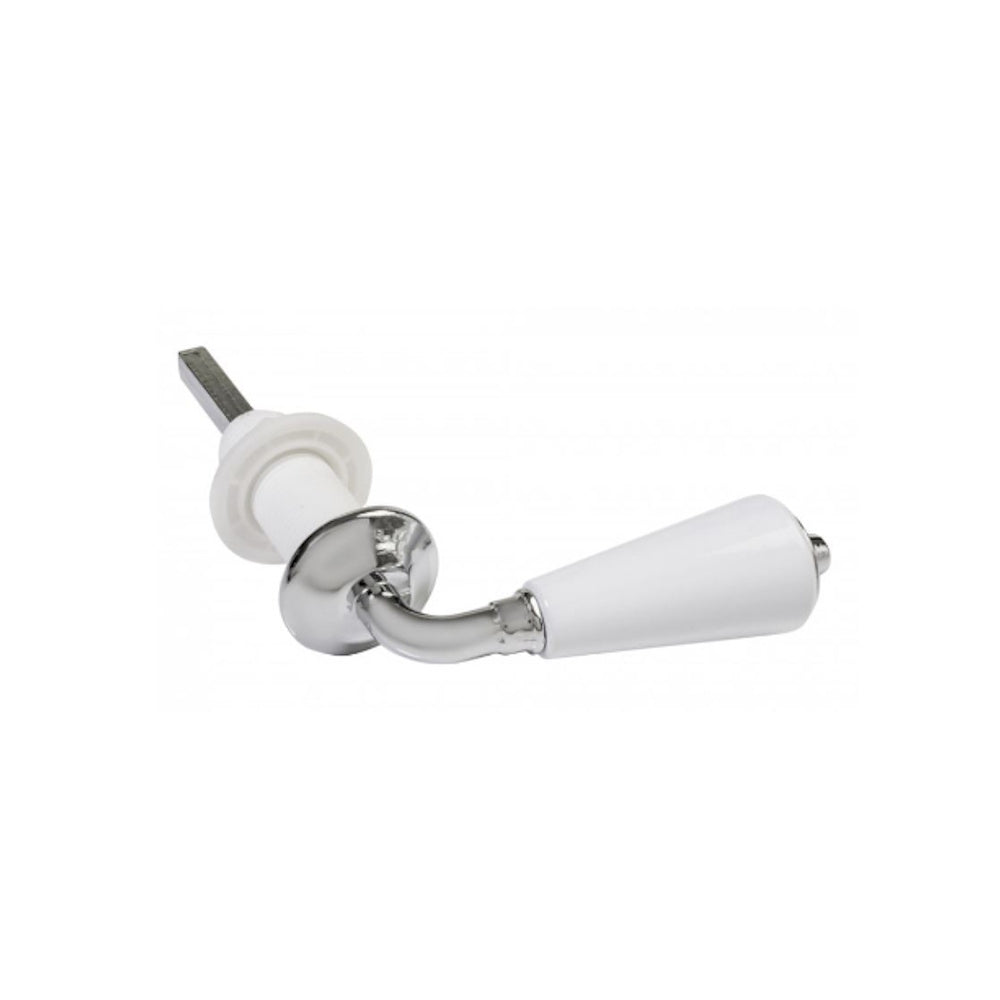Ceramic Cistern Lever Handle Chrome and White - 90009254 Plumbing Primaflow Ltd (NMBS) Bathroom Bathroom Accessories CarlR Collections_Plumbing Fittings Plumbing Plumbing Fittings Primaflow Product Type_Bathroom Accessories
