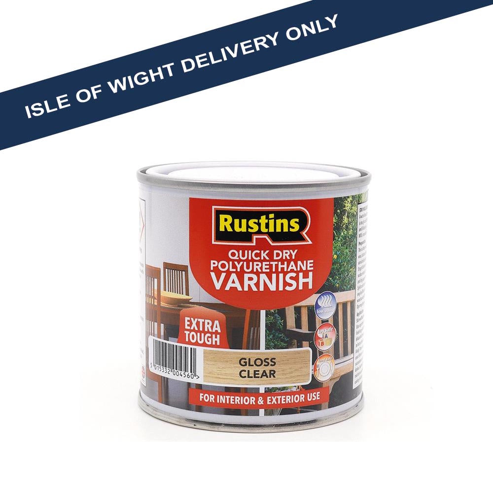 Rustins Quick Dry Polyurethane Varnish Gloss Clear 250ml (Part No. POGCW250)