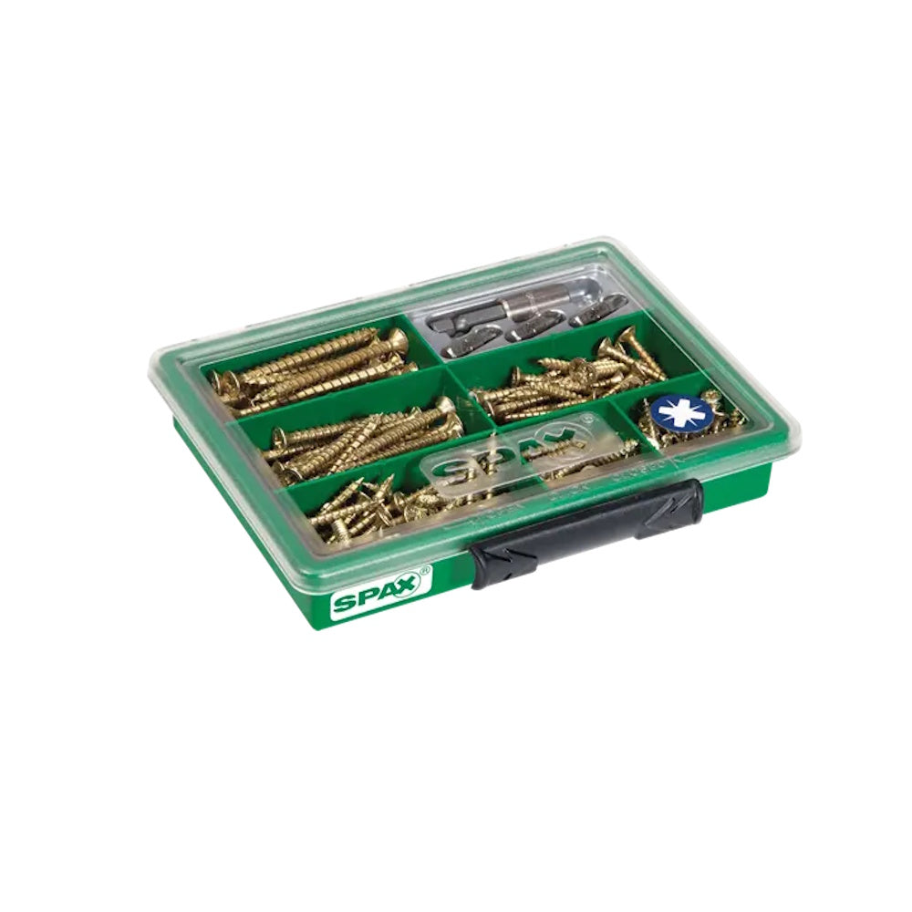 SPAX Raaco Assortment Case – Pozi Flat CSK Yellox - 4000001991129 - 199 Pieces Screws Spax UK Ltd (NMBS) CarlR Collections_Other Screws Collections_Woodscrews DIY Expert DIY Other Screws Product Type_Screws Screws Screws & Nails spax Woodscrews