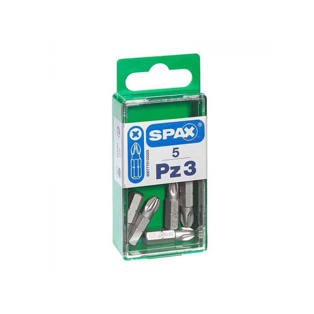 SPAX Pozi PZ3 Driver Bits – 25mm, 5 Pack - 5007770123325 Screwdriver Bits Spax UK Ltd (NMBS) Bits CarlR DIY Drill Bits Expert DIY Product Type_Screwdriver Bits Screwdriver bits spax