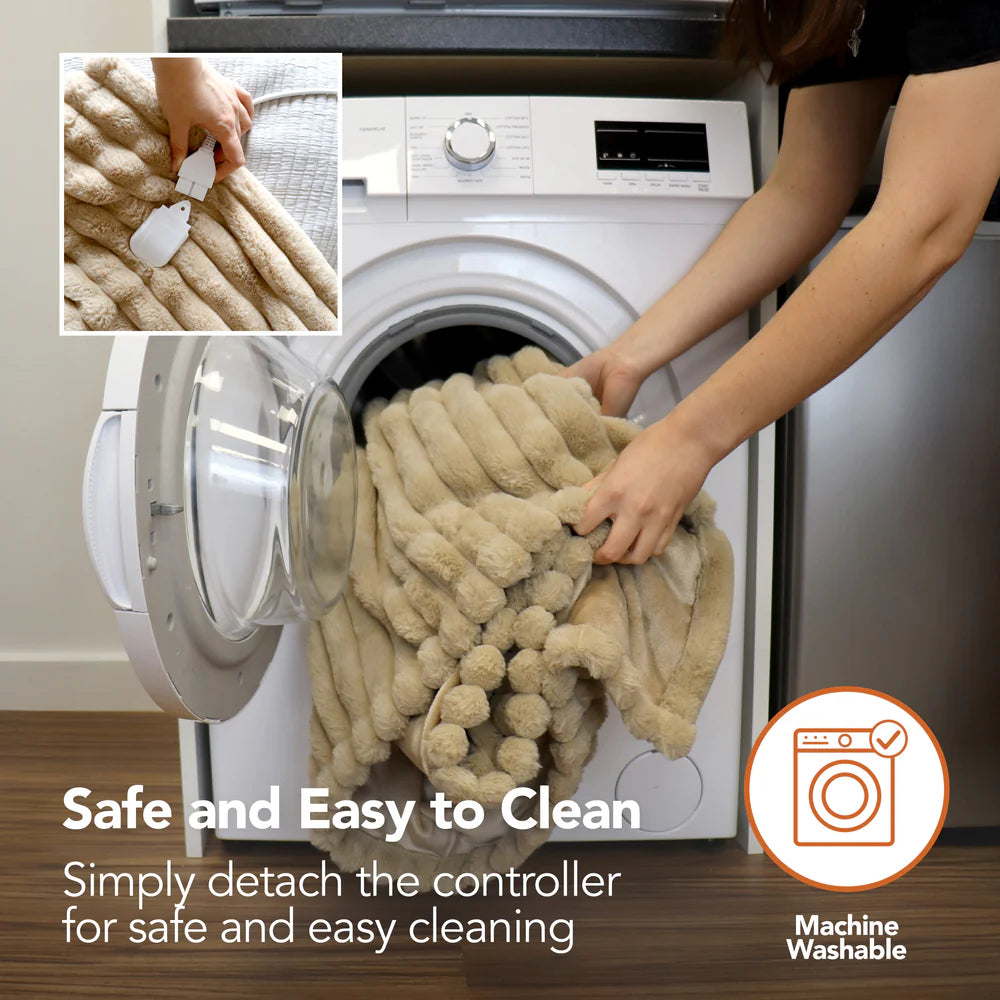 Igenix Heated Throw 160cm x 130cm – Beige - IGHB02488B Blankets R K Wholesale Ltd (AIS) Brand_Igenix CarlR Collections_Electric Blankets Collections_Portable Heating Electric Blankets Heating Igenix Portable Heating Product Type_Blankets Save on Heating