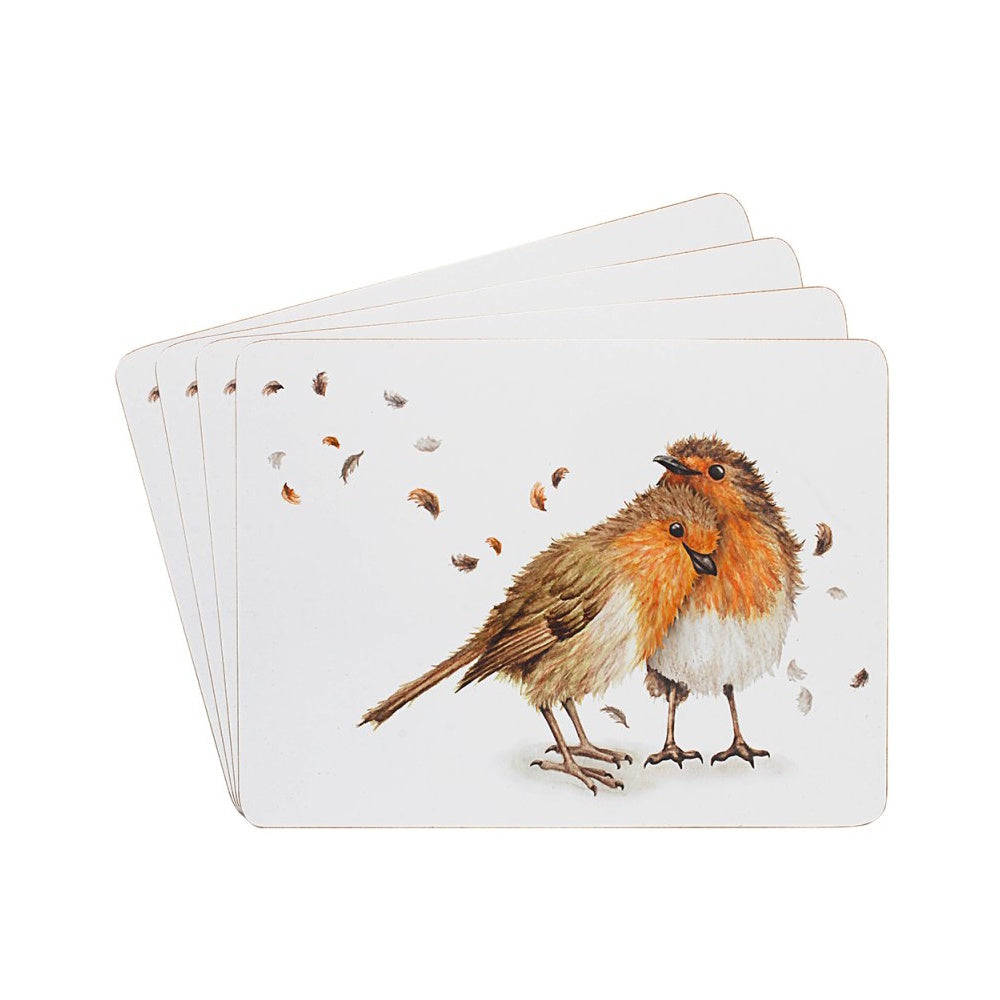 Robin Love Birds Placemats Set of 4 (Part No. LP90483) Place mats Lesser & Pavey Ltd Brand_Lesser and Pavey CarlR Collections_Trays Tablemats and Coasters Dining & Tableware Kitchen & Dining Lesser & Pavey Product Type_Table Mats tablemat Tablemats Trays Tablemats & Coasters