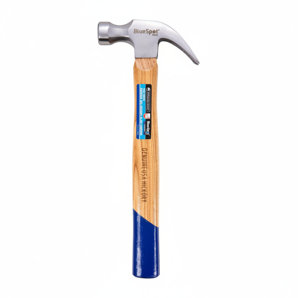 Blue Spot Tools 16oz (450g) Genuine Hickory Claw Hammer - 26144 Claw Hammers Blue Spot Tools Blue Spot Blue Spot Tools Brand_Blue Spot CarlR Collections_Hammers Bars / Bolsters DIY Expert DIY Hammers Bars & Bolsters Hand tools Product Type_Claw Hammers Tools