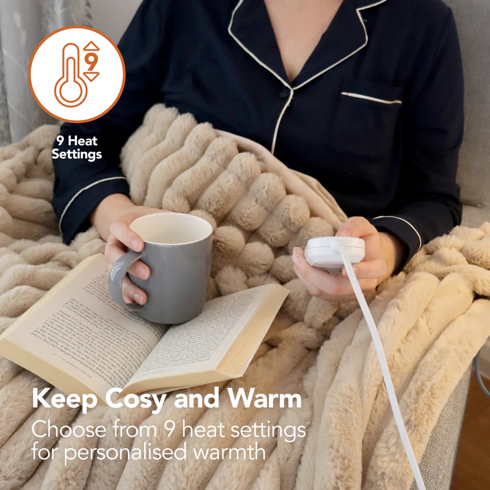 Igenix Heated Throw 160cm x 130cm – Beige - IGHB02488B Blankets R K Wholesale Ltd (AIS) Brand_Igenix CarlR Collections_Electric Blankets Collections_Portable Heating Electric Blankets Heating Igenix Portable Heating Product Type_Blankets Save on Heating