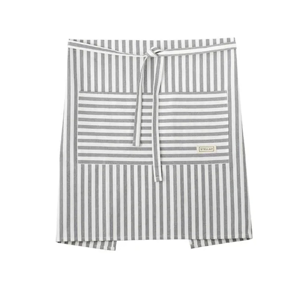 Stellar Waist Apron Grey Stripe (Part No. STE08S) Kitchen Apron Horwood Homewares Ltd (AIS) Aprons & Oven Gloves Aprons & Oven Gloves etc Brand_Horwood Brand_Stellar CarlR Collections_Aprons and Oven Gloves Kitchen Product Type_Aprons Stellar