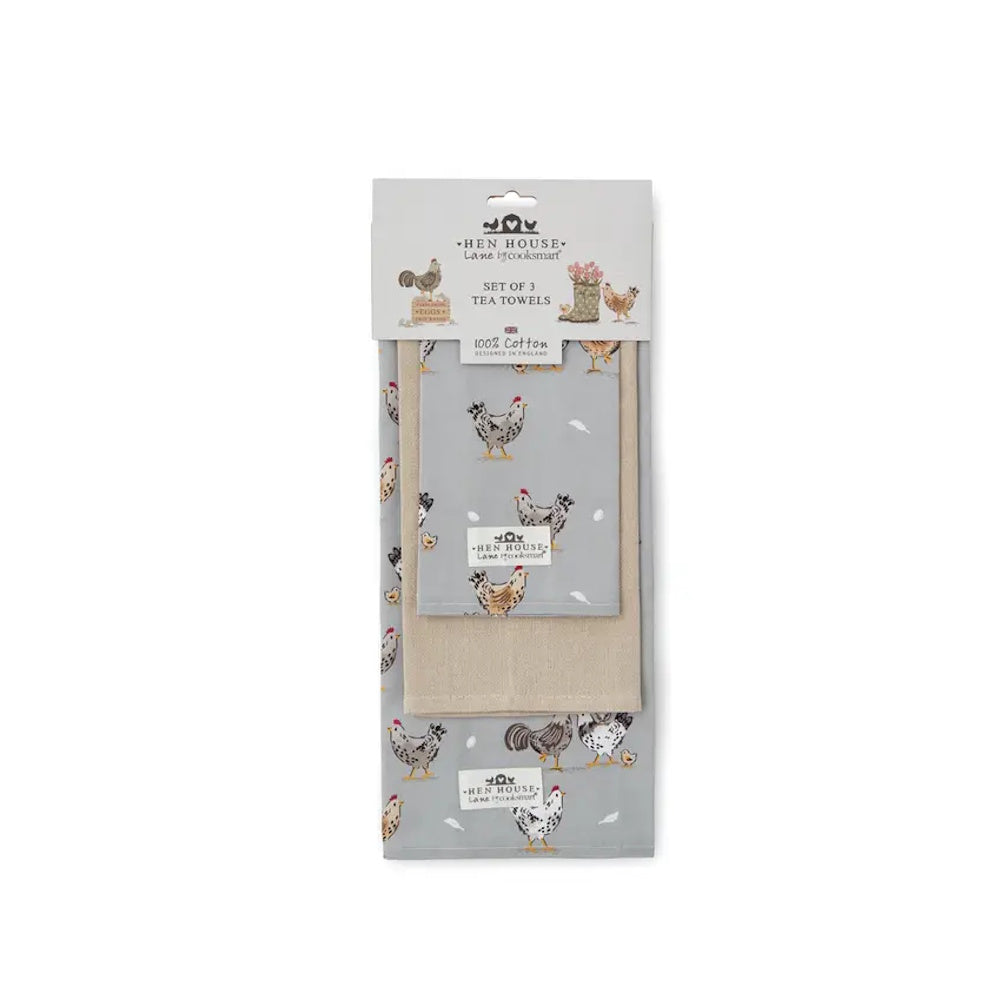 Cooksmart Hen House – Tea Towels Pack of 3 (Part No: 2642)