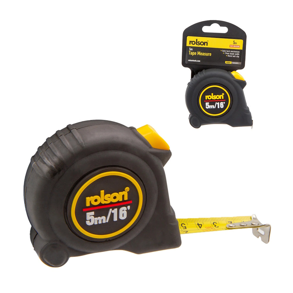 Rolson Tape Measure 5mtr (Part No: 50565) Tape Measures Rolson Tools Ltd Brand_Rolson CarlR Collections_Measures Rules and Levels Collections_Weighing and Measuring Measures & Rules Measures Rules & Levels Product Type_Tape Measures Rolson Weighing & Measuring