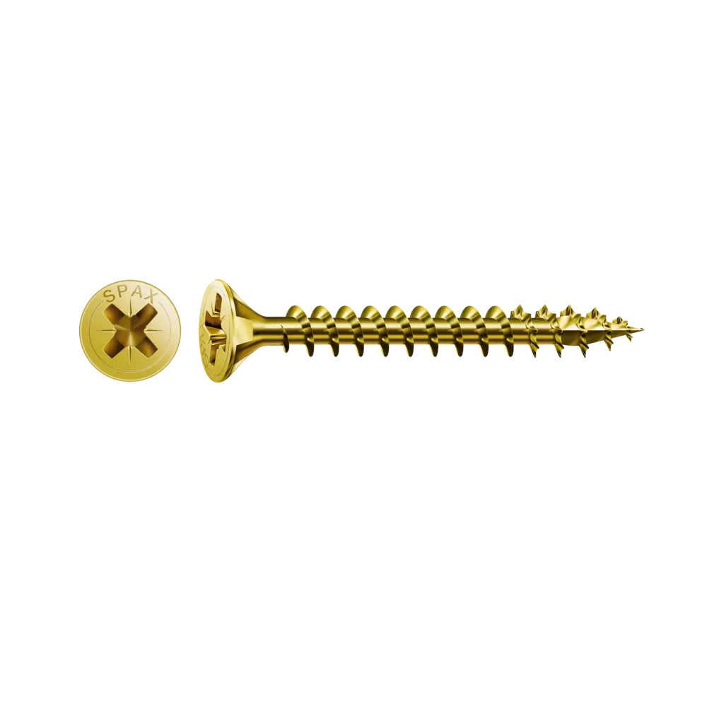 Spax Pozi Flat CSK Yellox Coated 3.0 x 35mm PZ1 - Pack of 25 - 4081020300351 Screws Spax UK Ltd (NMBS) CarlR Collections_Other Screws Collections_Screws / Nails Collections_Woodscrews DIY Expert DIY Other Screws Product Type_Screws Screws Screws & Nails spax Woodscrews