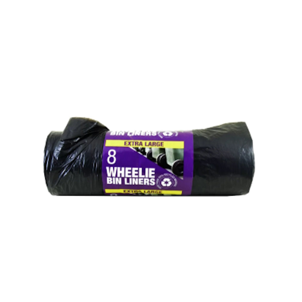 240Ltr Black Wheelie Bin Liner – Pack of 8 - INWB8 Waste Bin Bag Ecobag (UK) Ltd Bin Bag Brand_Ecobag CarlR Collections_Garden Tidying Ecobag Garden Tidying Waste Waste Management