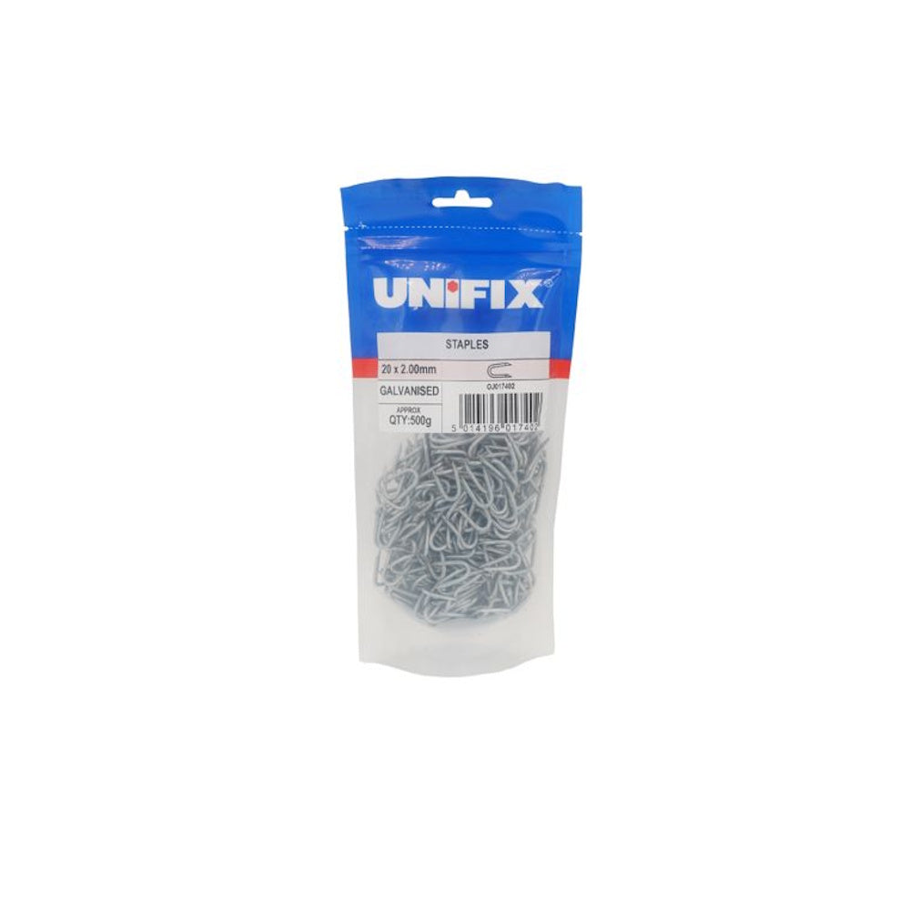 Galvanised Staples 25mm 500g Bag (Part No. OJ017419)