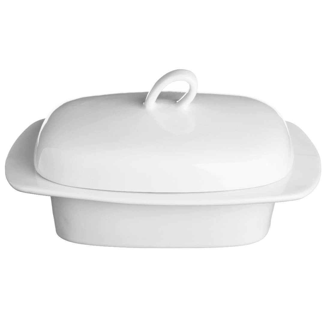 Price & Kensington 0059.418 Simplicity White Butter Dish with Lid - Premium Butter Dishes from Price & Kensington - Just $12.5! Shop now at W Hurst & Son (IW) Ltd