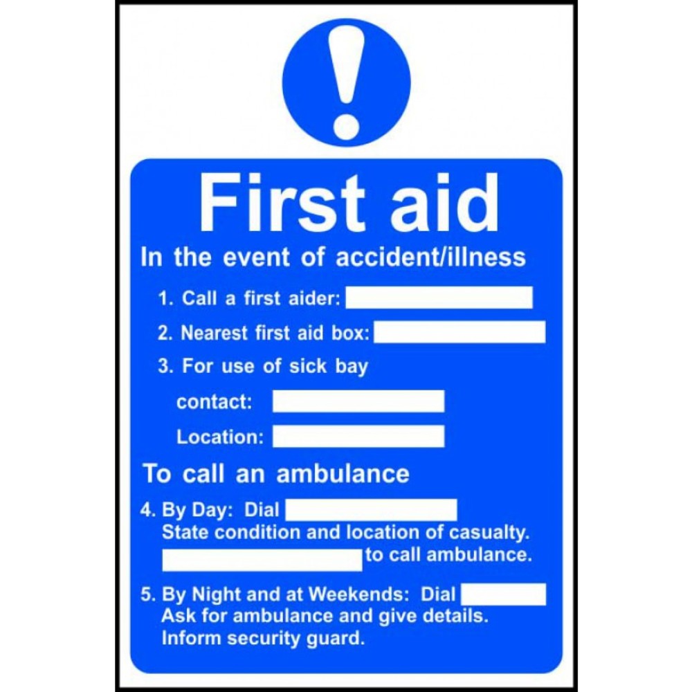 Centurion 0166 First Aid Procedure Sign - 200 x 300mm - Premium Signs / Numbers from Centurion - Just $8.4! Shop now at W Hurst & Son (IW) Ltd