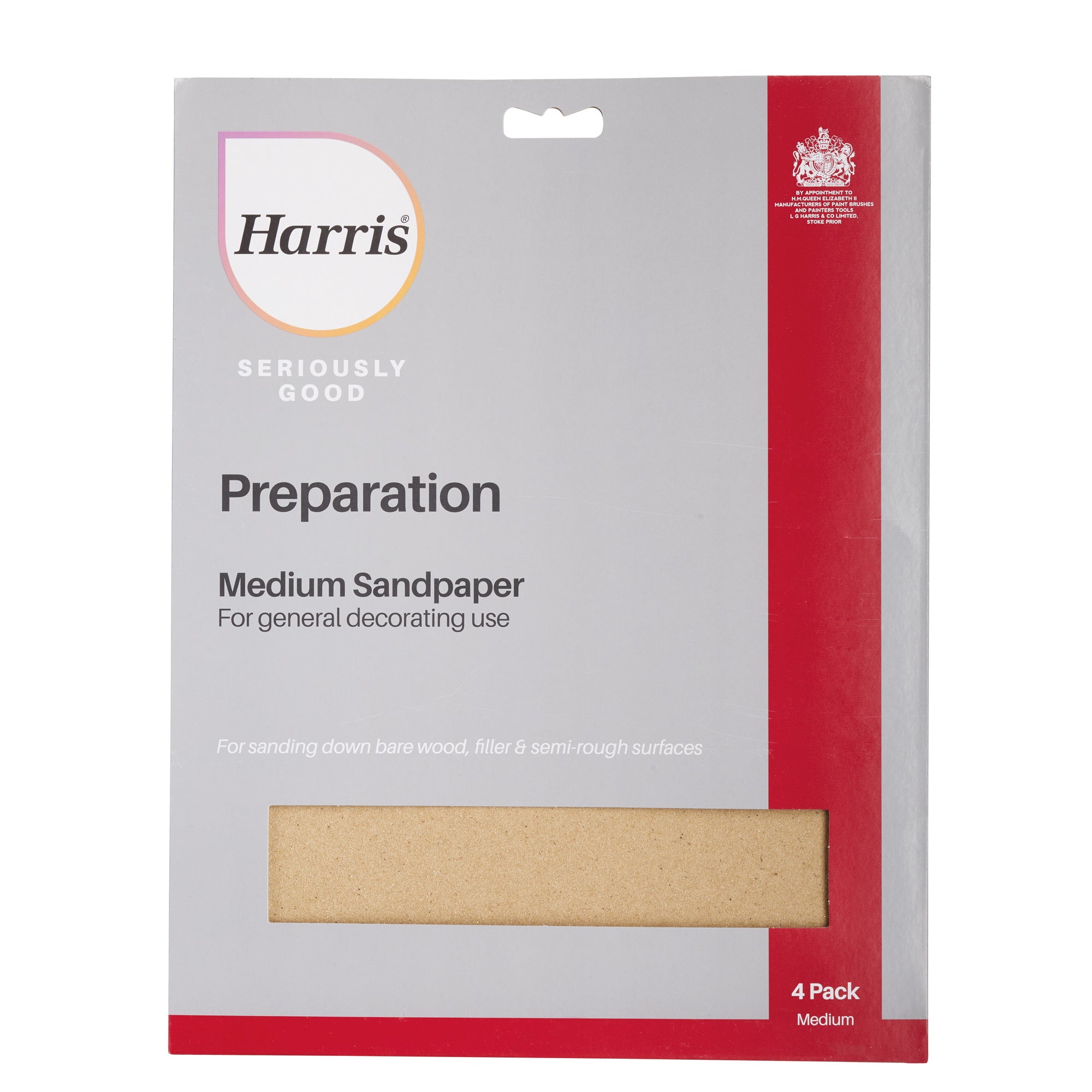 Harris Seriously Good 102064319 Preparation Sandpaper Pack of 4 - Medium - Premium Sanding from HARRIS - Just $1.2! Shop now at W Hurst & Son (IW) Ltd