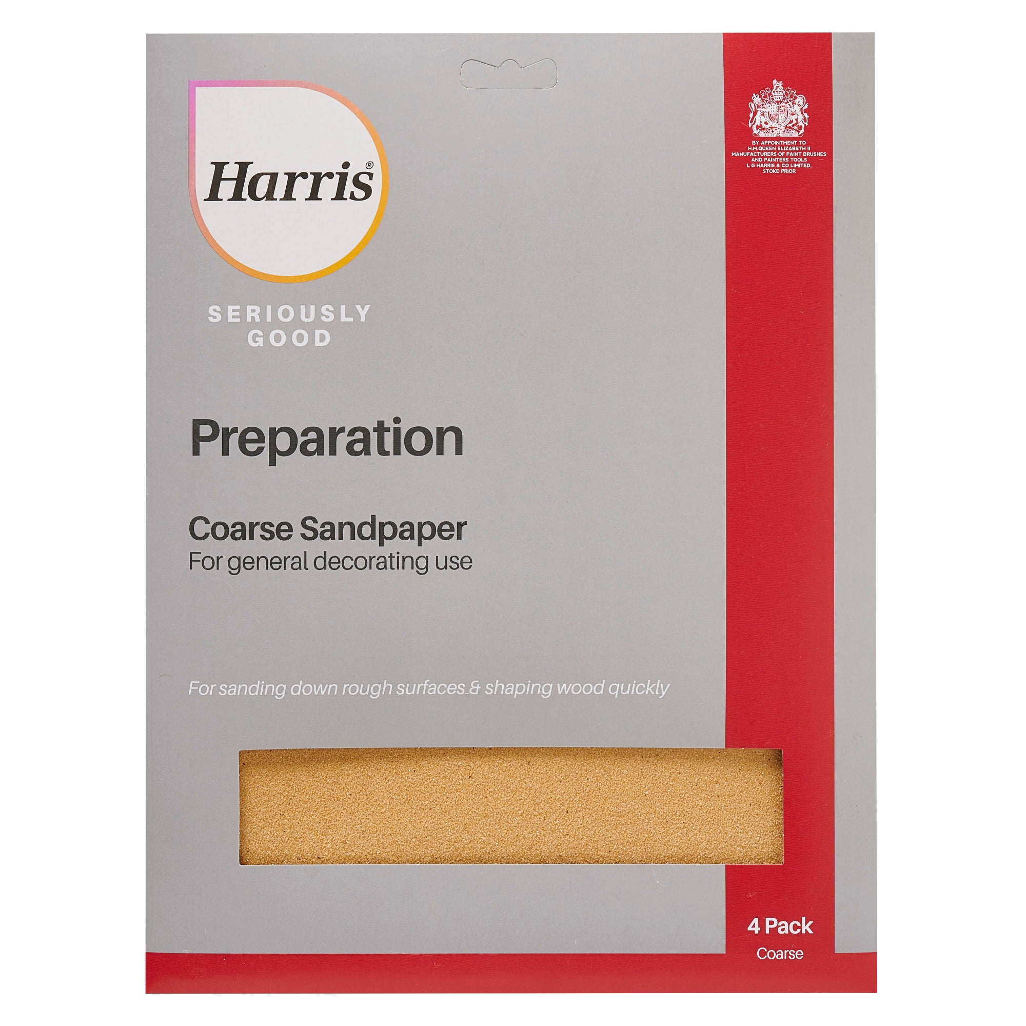 Harris Seriously Good 102064320 Preparation Sandpaper Pack of 4 - Coarse - Premium Sanding from HARRIS - Just $1.15! Shop now at W Hurst & Son (IW) Ltd