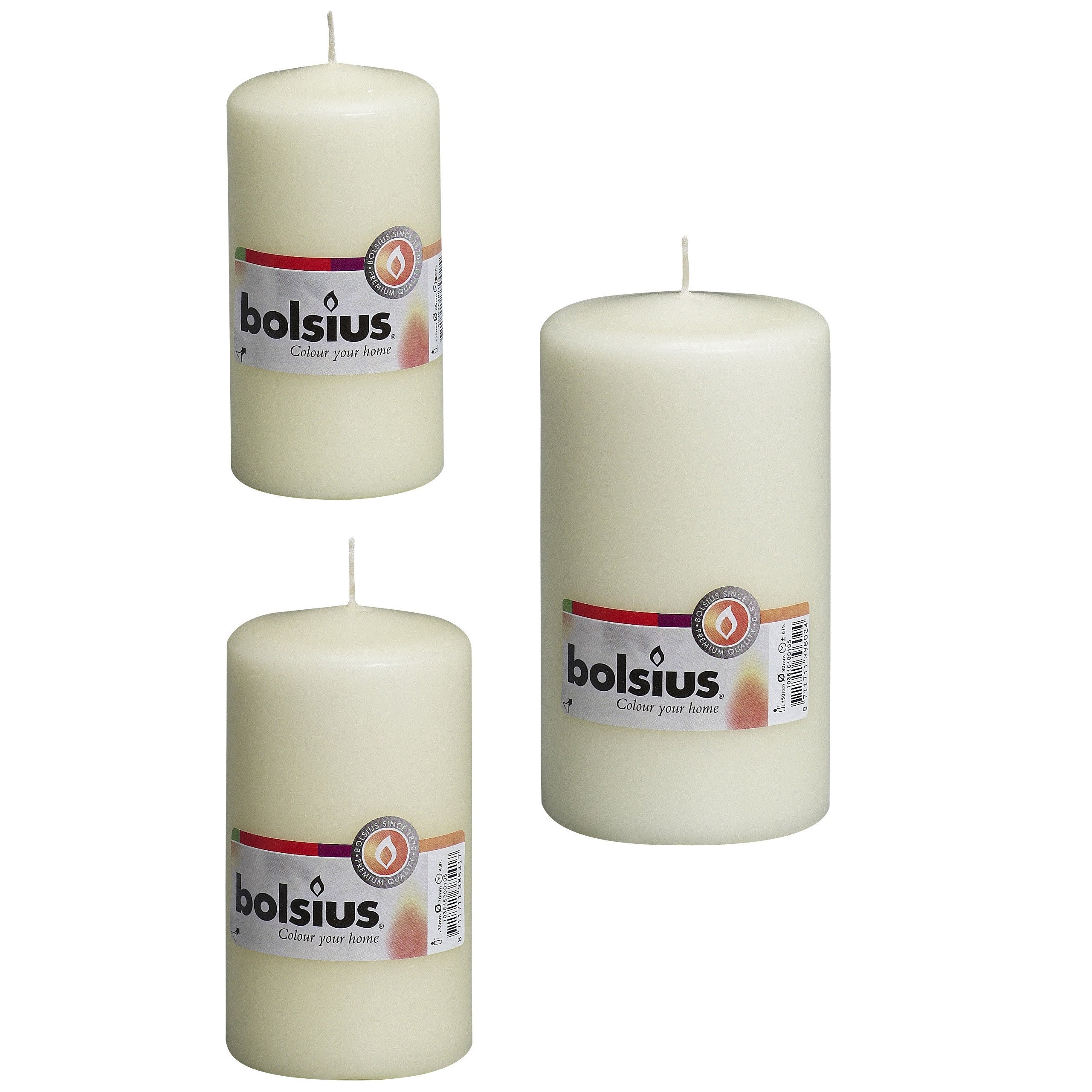 Bolsius Pillar Candle Ivory - Various Sizes - Premium Candles from Bolsius - Just $2.99! Shop now at W Hurst & Son (IW) Ltd