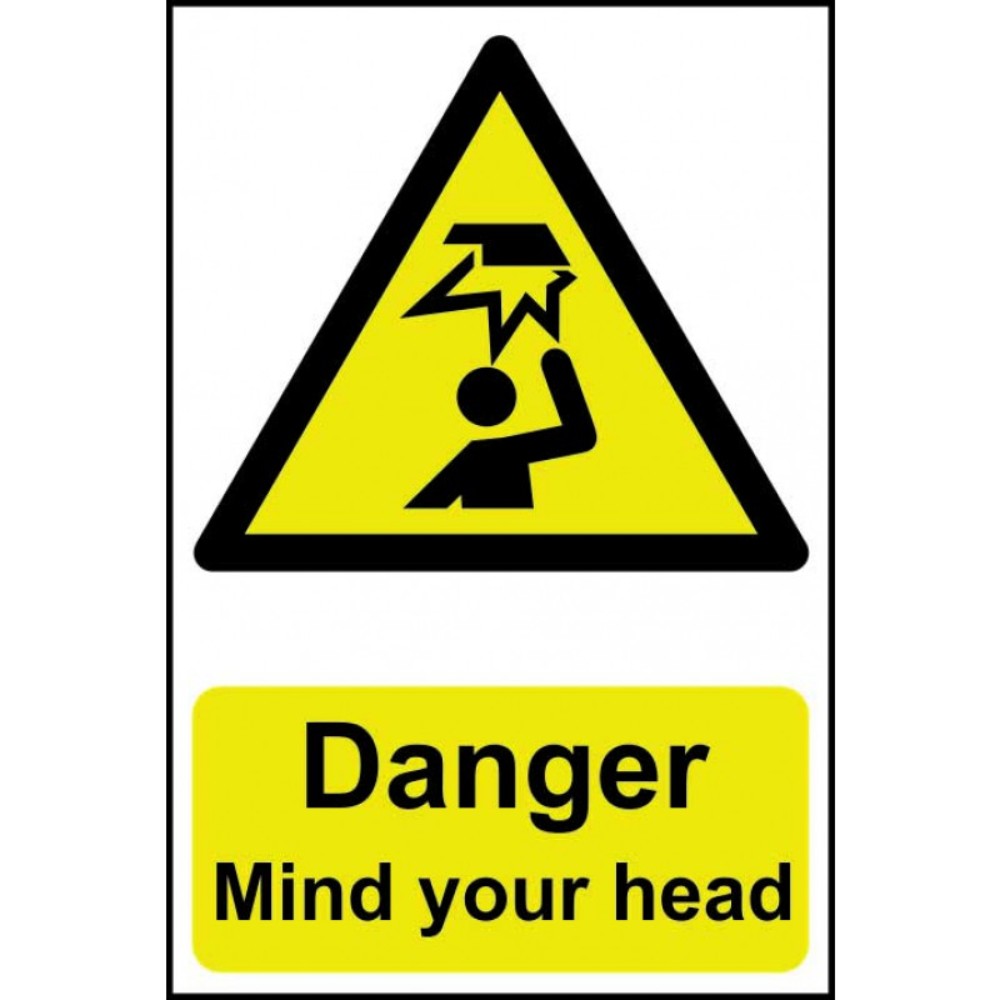 Centurion 1150 Danger Mind Your Head Sign - 200 x 300m - Premium Signs / Numbers from Centurion - Just $8.4! Shop now at W Hurst & Son (IW) Ltd