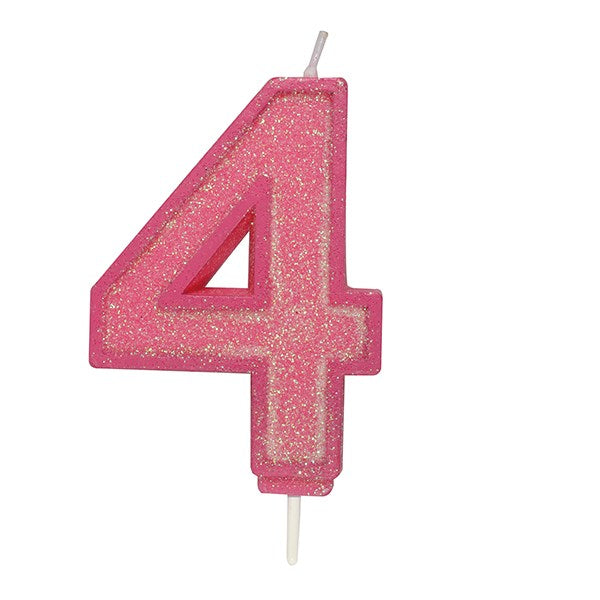 Culpitt Birthday Candle - Pink Sparkle - Various Numbers - Premium Cake Decorating from Culpitt Ltd - Just $0.95! Shop now at W Hurst & Son (IW) Ltd