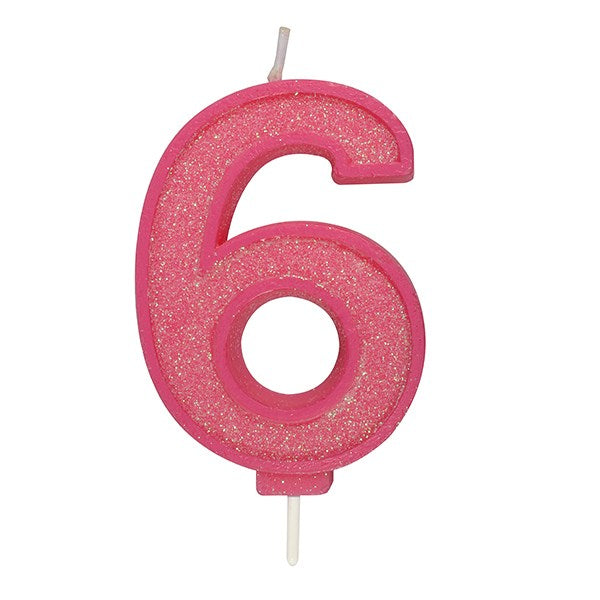 Culpitt Birthday Candle - Pink Sparkle - Various Numbers - Premium Cake Decorating from Culpitt Ltd - Just $0.95! Shop now at W Hurst & Son (IW) Ltd