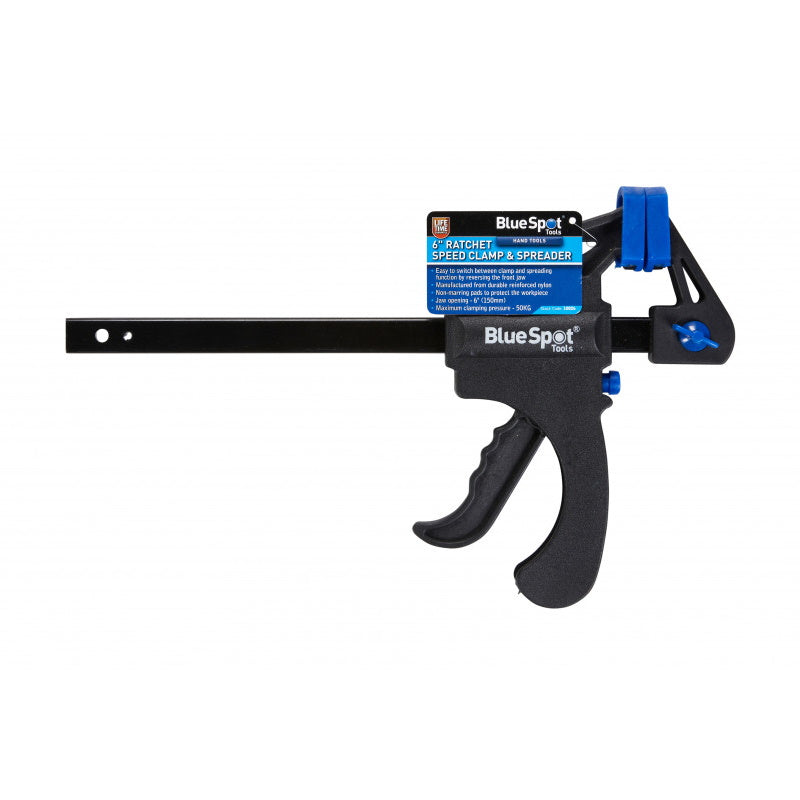BlueSpot 10026 150mm (6") Ratchet Speed Clamp & Spreader - Premium Clamps from BLUESPOT - Just $4.70! Shop now at W Hurst & Son (IW) Ltd