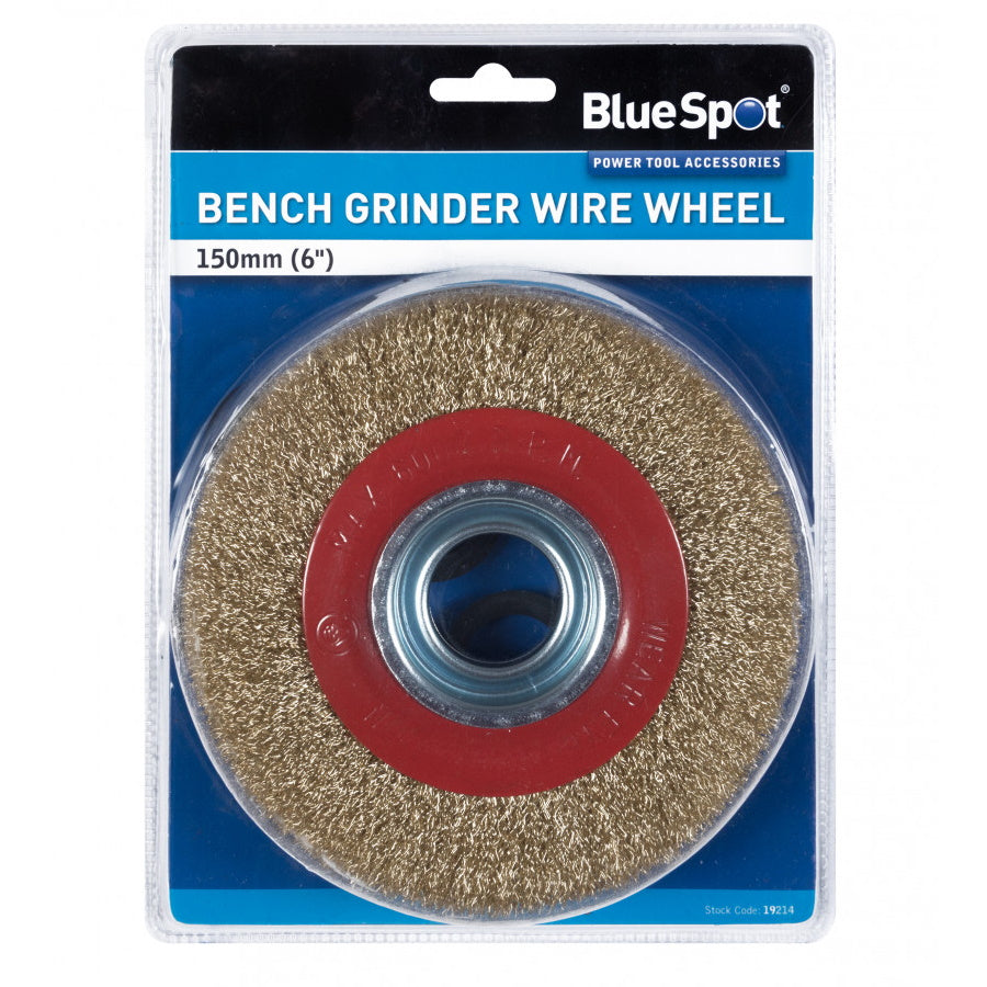 BlueSpot 19214 Bench Grinder Wire Wheel 150mm - Premium Wire Brush Attachments from Blue Spot - Just $6.90! Shop now at W Hurst & Son (IW) Ltd