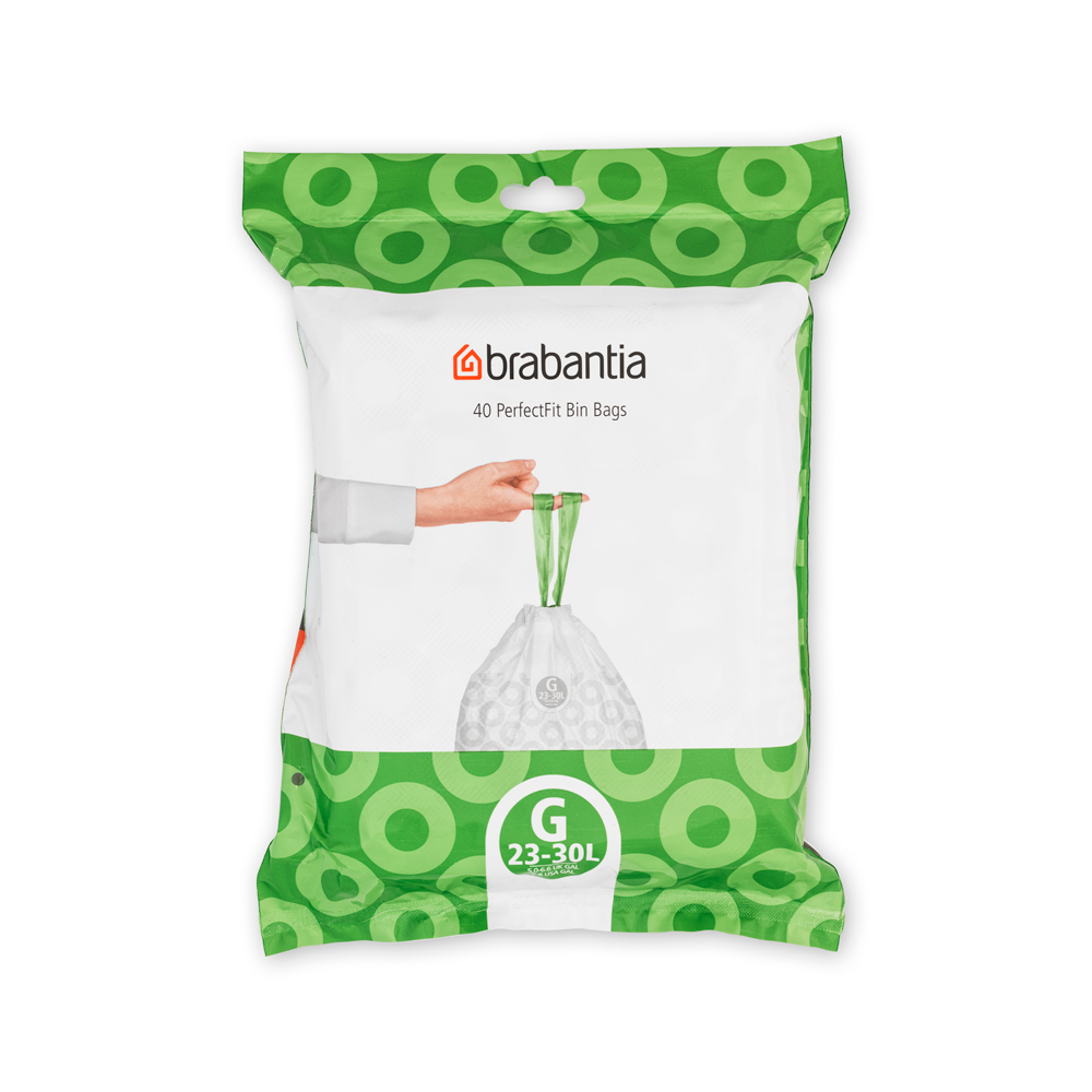 Brabantia Bin Liner Dispenser Pack with 40 Bags - Code H