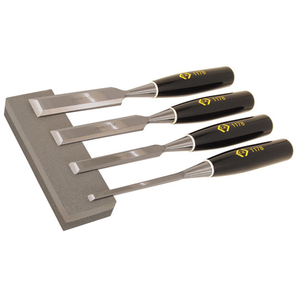 C.K T1180 Bevel Edge Wood Chisels 4Pce & Sharpening Stone Set - Premium Chisels from Carl Kammerling - Just $45.95! Shop now at W Hurst & Son (IW) Ltd