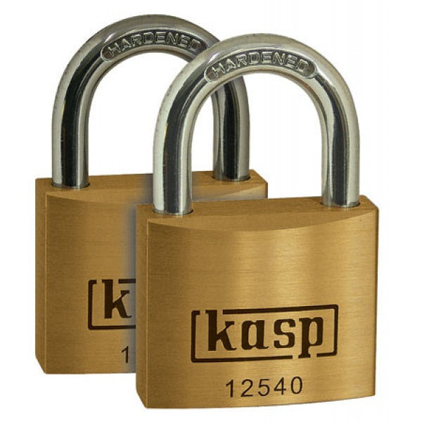 Kasp K12540D2 Premium Brass Padlock 40mm - Twin Pack - Premium Padlocks from KASP - Just $16.99! Shop now at W Hurst & Son (IW) Ltd