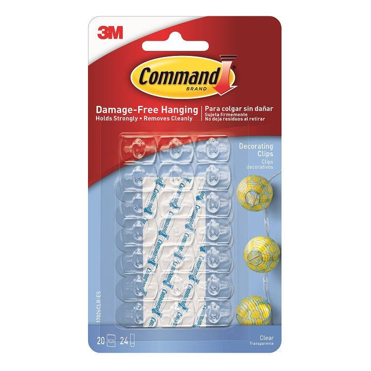 Command 17026CLR 20 Clear Decorating Clips with Clear Strips - Premium Adhesive Hooks from COMMAND - Just $4.7! Shop now at W Hurst & Son (IW) Ltd