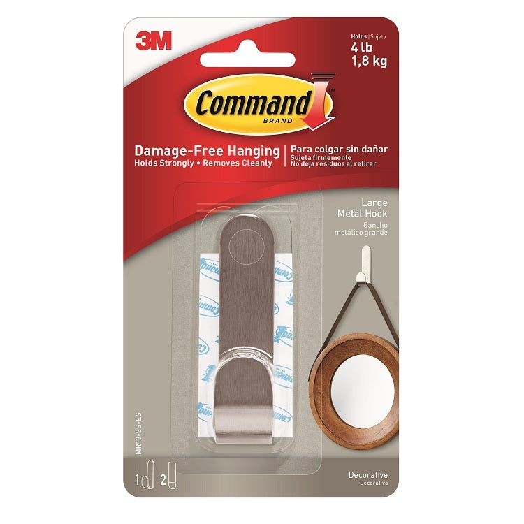 Command MR13-SS 1 Large Metal Hook - Premium Adhesive Hooks from COMMAND - Just $8.3! Shop now at W Hurst & Son (IW) Ltd