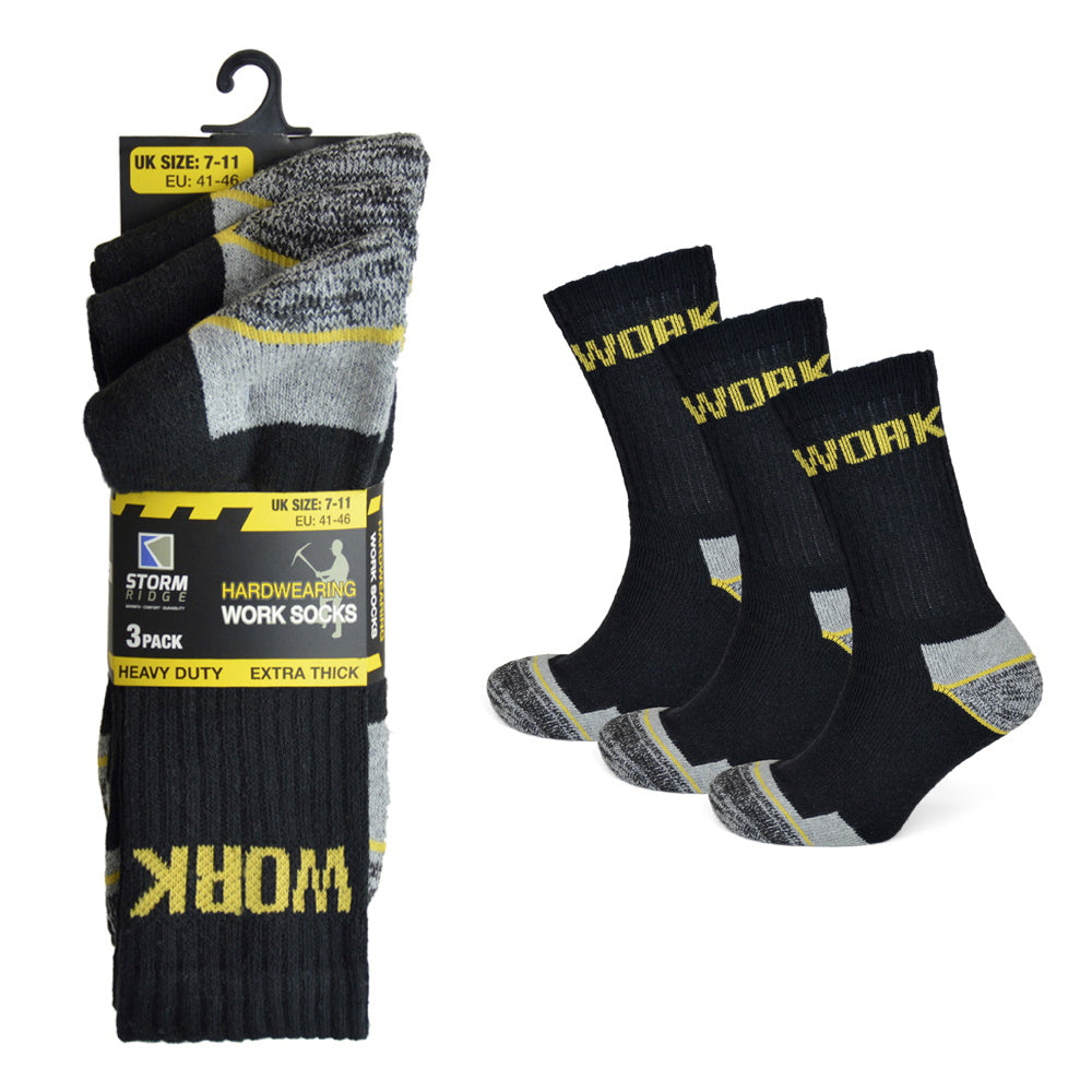 Storm Ridge SK630 Hardwearing Work Socks 3 Pack Size 7-11 Socks Storm Ridge Clothing Collections_Clothing CTC Wholesale Feb22 Garden Google Product Mark.Williams Outdoor & Leisure Product Type_Socks The Great Outdoors