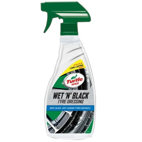 Turtle Wax 51801 Wet 'N' Black Spray 500ml Tyre Dressing - Premium Car Cleaning from Turtle Wax - Just $10.66! Shop now at W Hurst & Son (IW) Ltd